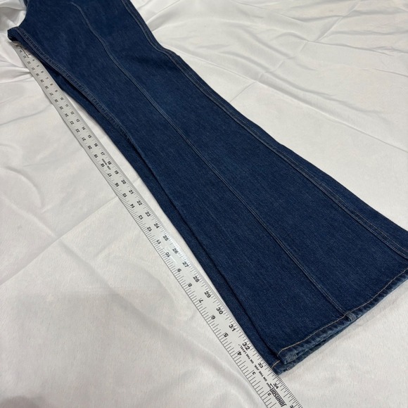 Levi's Jeans No Waistband Flare Leg Attached Denim Belt Dark Wash Womens 28" - Picture 9 of 10